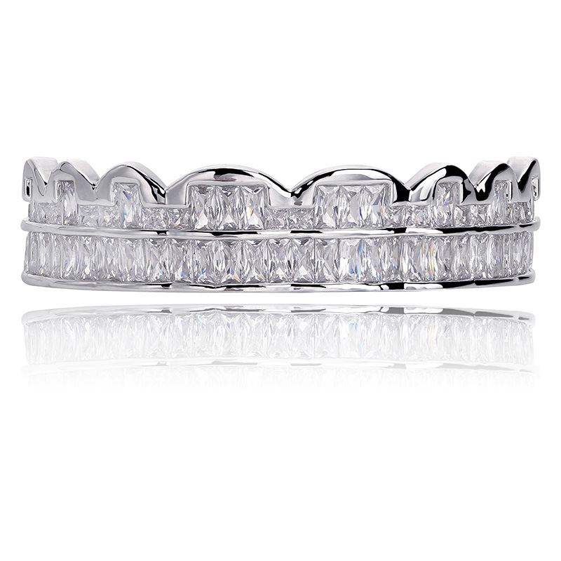 Silver upper teeth