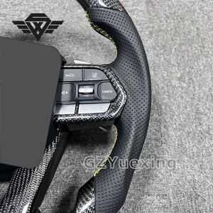 Superventas para Toyota Land Cruiser Prado LC300 LC200 LC70 FJ70 volante fibra <span class=keywords><strong>de</strong></span> carbono costura amarilla con paletas <span class=keywords><strong>de</strong></span> cambio - Product Image 3