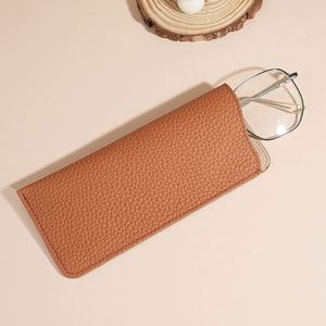 Étui à lunettes promotionnel en cuir véritable de vachette pleine fleur, durable, motif litchi gaufré, pour lunettes de soleil et de lecture - Product Image 3