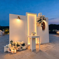 Mur de fond de scène de mariage à LED blanches, panneau personnalisé avec logo pour photomaton, idéal pour la décoration de réceptions, cérémonies, banquets et événements