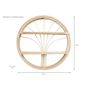 RATAN WALL <b>SHELF</b> 60x14x60cm NATURAL - Product Image 1