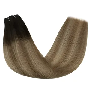 Ham bakire saç atkı uzantıları #3/8/22 piyano renk çift çizilmiş düz saç görünmez uzatma 100% insan saç demetleri