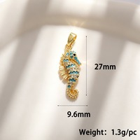 Pendentif Breloque Bohème Personnalisé en Plaqué Or avec Perles Turquoise, Motifs Tortue de mer, Hamsa, Cheval, Méduse, Étoile de mer