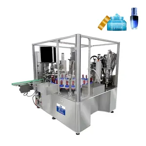 Automatic Serum Emulsion And Face Cream Lotion Filling Capping Labeling Machine Line Vitamin E Neck Gel Filling Machine