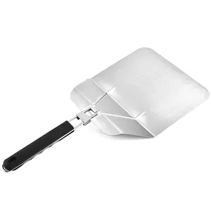 Pizza Peel Round Stainless Steel Non-Stick Pizza Paddle Spatula With Folding Handle Pizza Shovel