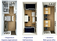Casa Contenedor Modular Prefabricada de 2 Pisos, Edificio Modular para Dormitorio de Personal, Oficina, Apartamento, Hotel, Campamento