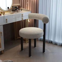 Fauteuil d'appoint moderne rond en velours, rembourré et durable, avec dossier souple pour chambre et bureau à domicile