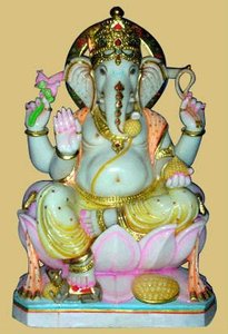 Marble <b>Painted</b> Exclusive Ganesh Choki - Product Image 6