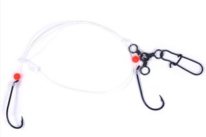 Hameçon triple pivotant avec double porte-appâts pour la pêche au porgy et au bar - Product Image 2