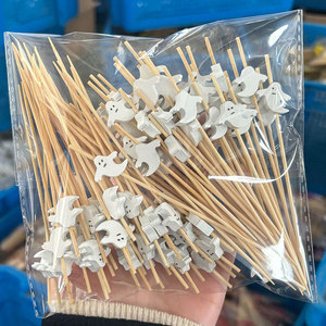 Palillos de Bambú Desechables para Frutas, Diseño Moderno y Elegante, Ecológicos, para Decoración de Halloween y Navidad, 12 cm, Venta al Por Mayor - Product Image 4