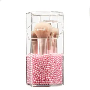 Hot Selling Clear Draagbare Plastic Cosmetische Accessoires Make-Up Organizer Stand Case Make-Up Borstel Houder Box