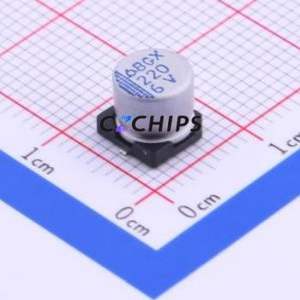 AXV6.3V220M6.3*6 6.3TP ตัวเก็บประจุแบบแข็ง SMD, D6.3xL6 มม. ( ความจุ: 220uF ) ( ความแม่นยำ: 20% แรงดันไฟฟ้า: 6.3V ) - Product Image 1