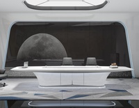 Mfc-Table de réunion de luxe blanche, nouveau système de gestion des câbles, prise d'alimentation ovale, pour bureau intelligent, Table de conférence