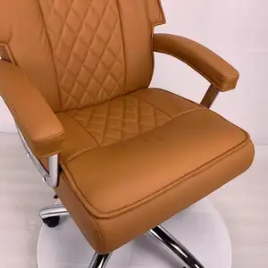 Ergonomics plastic PP PU leather mesh fabric gold iron metal leg boss arm swivel office chair adjustable armrest