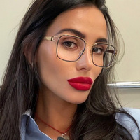 Gafas de Moda para Mujer con Marco Metálico, Gafas Ópticas de Diseño de Lujo, Gafas de Luz Azul de Alta Calidad al por Mayor