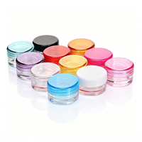 Pot en plastique PS vide pour crème cosmétique, 3ml 5ml, avec logo personnalisé, pot à paillettes, mini pot, échantillon gratuit en gros