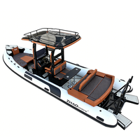 Bateau pneumatique RIB personnalisé de 8,1 m (26 pieds) avec coque en aluminium, certifié CE, stable et léger, idéal pour le surf et les loisirs nautiques