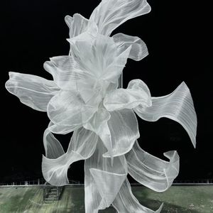 Flores Decorativas de Alta Gama Hechas a Mano para Bodas, Flores Artificiales de Amapola de Espuma, Tela, Seda, Organza y Papel, Flores Gigantes con Soporte - Product Image 1