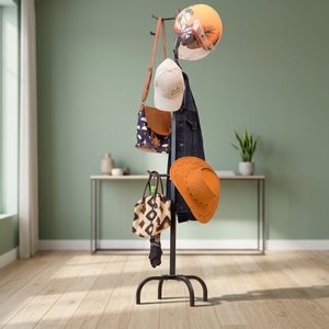 Minimalist Metal <b>Standing</b> <b>Coat</b> Rack <b>With</b> Hook For Hat And Jacket <b>Storage</b> In Living Room - Product Image 6