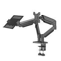 Nouveau support d'écran à ressort à gaz KHCOOHOO, plateau réglable pour ordinateur portable 13-32'', montage VESA, acier laminé à froid, noir, pour la maison et le bureau