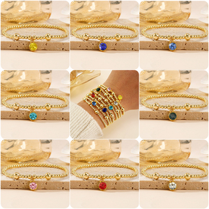 Go2boho Bracciali Elastici Eleganti da Donna in Ottone Placcato <span class=keywords><strong>Oro</strong></span> con Perline Turchesi, Fatti a Mano, Lusso, Placcati in <span class=keywords><strong>Oro</strong></span> 18K, per Feste - Product Image 5