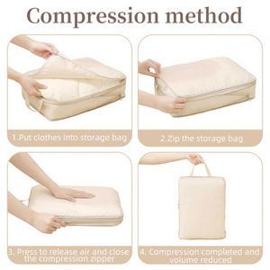 Bag Saving Space for Travel 4 Set Packing Cubes Various Sizes Packing Organizer for <b>Luggage</b> Carry on Suitcase - Product Image 4