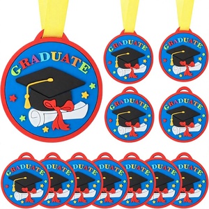 Médailles de remise de diplôme COCHIE pour enfants, 2 pouces, en caoutchouc, motif casquette, en vrac, légères, avec ruban pour le cou, mignonnes, pour la maternelle et les fêtes préscolaires - Product Image 1