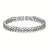 Bracelet tressé 9 mm pour homme - Chaîne de motard robuste en acier inoxydable 316L, bijoux vintage punk