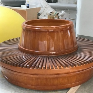 Macetero Exterior Personalizado de Fibra de Vidrio y Madera, Banco Macetero para Árboles, Silla de Espera para Jardín Exterior, Macetas Comerciales para Centros Comerciales - Product Image 2