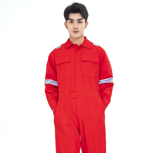 80% cotton dài tay Overalls với dải phản quang chống bụi nơi làm việc an toàn quần áo cho in thêu ký tự - Product Image 5