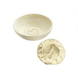 Proofing <b>Basket</b> Heart Design With Cover For <b>Bread</b> Proofing 24 Cm Baking Tool - Product Image 2