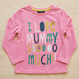 Camiseta de Manga Larga para Niñas, 100% Algodón, Diseño 'I Love Mummy Soo Much', Lote de Stock para Primavera, Marca Bangladesh Super Fancy - Product Image 3