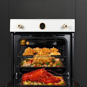 Horno Profesional Multifuncional Retro Empotrado Blanco de 58L para el Hogar - Product Image 2