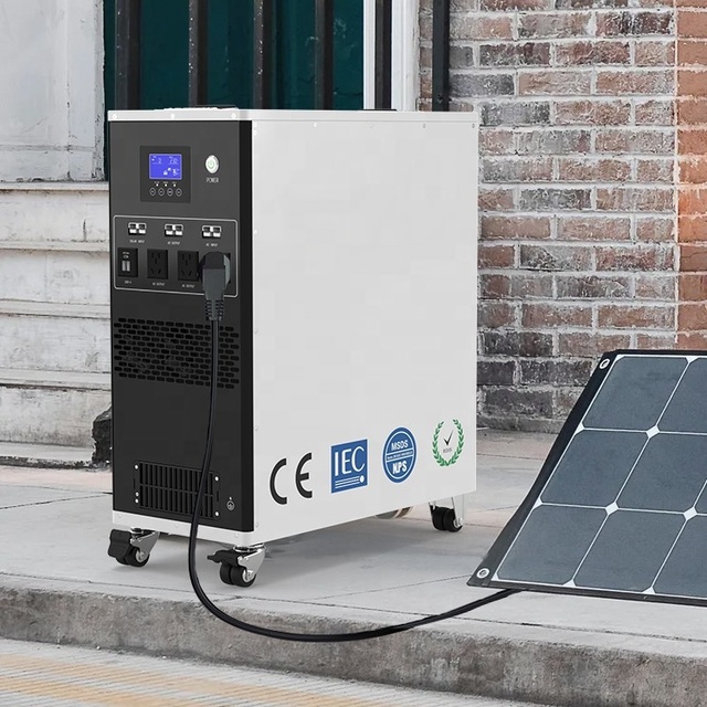 6000Wh Monocrystalline Silicon MPPT Solar Energy Battery Storage System Lithium LiFePo4 3000W Portable Power Station for Home