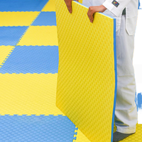Tapete de Espuma EVA de 100x100cm con Cinco Líneas, Protección para Caminadora, Antideslizante, Absorbente de Impactos, Baldosas para Piso de Gimnasio, Venta al Por Mayor Directa de Fábrica, OEM