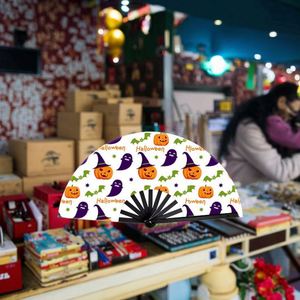 Éventail pliant élégant de 33 cm pour cadeau de festival, artisanal en plastique et tissu nylon, grande taille, artisanat chinois/japonais en bambou - Product Image 4