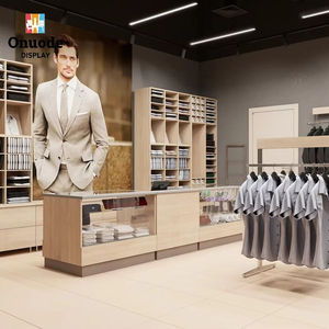 Diseño de Tienda de Ropa Masculina de Lujo, Muebles de Exhibición Personalizados, Estantes para Ropa de Negocios, Diseño de Boutique de Ropa - Product Image 1