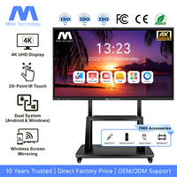 Pizarra Digital Táctil MIDA con Lápiz Multitáctil, 4K, para Videoconferencias Empresariales, Reuniones Híbridas, Respuesta Rápida, Pizarra Inteligente Todo en Uno