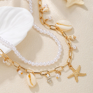 European Style Layered <b>Beaded</b> <b>Bracelets</b> With Seashell And Starfish Charms For Beach Vacation Women Jewelry Gift - Product Image 4