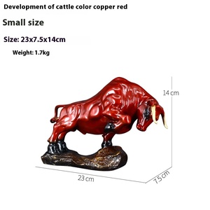金メッキの純粋な銅の雄牛の装飾ギフトのための金属工芸品豊富なおうし座デスクルームリビングルームの壁の強気の彫刻 - Product Image 6