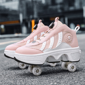 Helios High Top Roller Skates Double Row Wheels PU Outsole Cushioned All Seasons Round Toe - Product Image 2