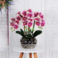 Handgefertigte Luxus Hotel & Hochzeits Tischblumen Große Künstliche Orchidee mit Topf für Muttertags-Dekorationen