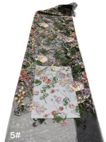 Tissu Brocart G3678 Pastoral Français à Motifs Floraux Grenade Brodé de Paillettes, Écologique et Respirant, 5 Couleurs Disponibles, Idéal pour Mariage