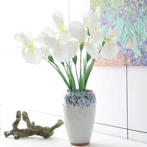 Flores Artificiales de Iris de Tela de Seda Blanca y Morada Impresas en 3D al por Mayor, de 2 Cabezas, para Decoración de Bodas, Hogar, Navidad y Graduación - Product Image 3