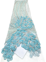 Tissu en dentelle de tulle perlé 3D floral de luxe NI.AI avec perles et paillettes, maille de haute qualité pour robes de mariée nigérianes et Asoebi