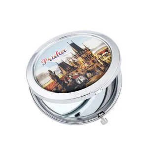 Praha-espejo cosmético compacto de alta calidad, artículos de regalo de recuerdo turístico, venta al por mayor