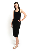Robe Courte Décontractée d'Été pour Femme, Sans Manches, en Maille Côtelée, Col U, Fente Latérale Droite, Style Débardeur – Grande Vente