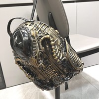 Sac à dos unisexe tendance 2025 de style punk urbain, forme unique, avec fermeture éclair