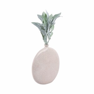 Vaso rotondo in ceramica macchiettata, decorativo e scultoreo, per fiori, per soggiorno e decorazioni per la casa - Product Image 2