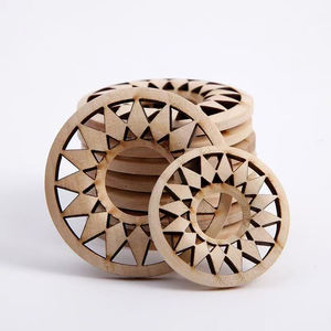 Vente en gros de boules de cristal, supports de sphère en bois sculpté en forme de soleil pour décoration de support de sphère - Product Image 3